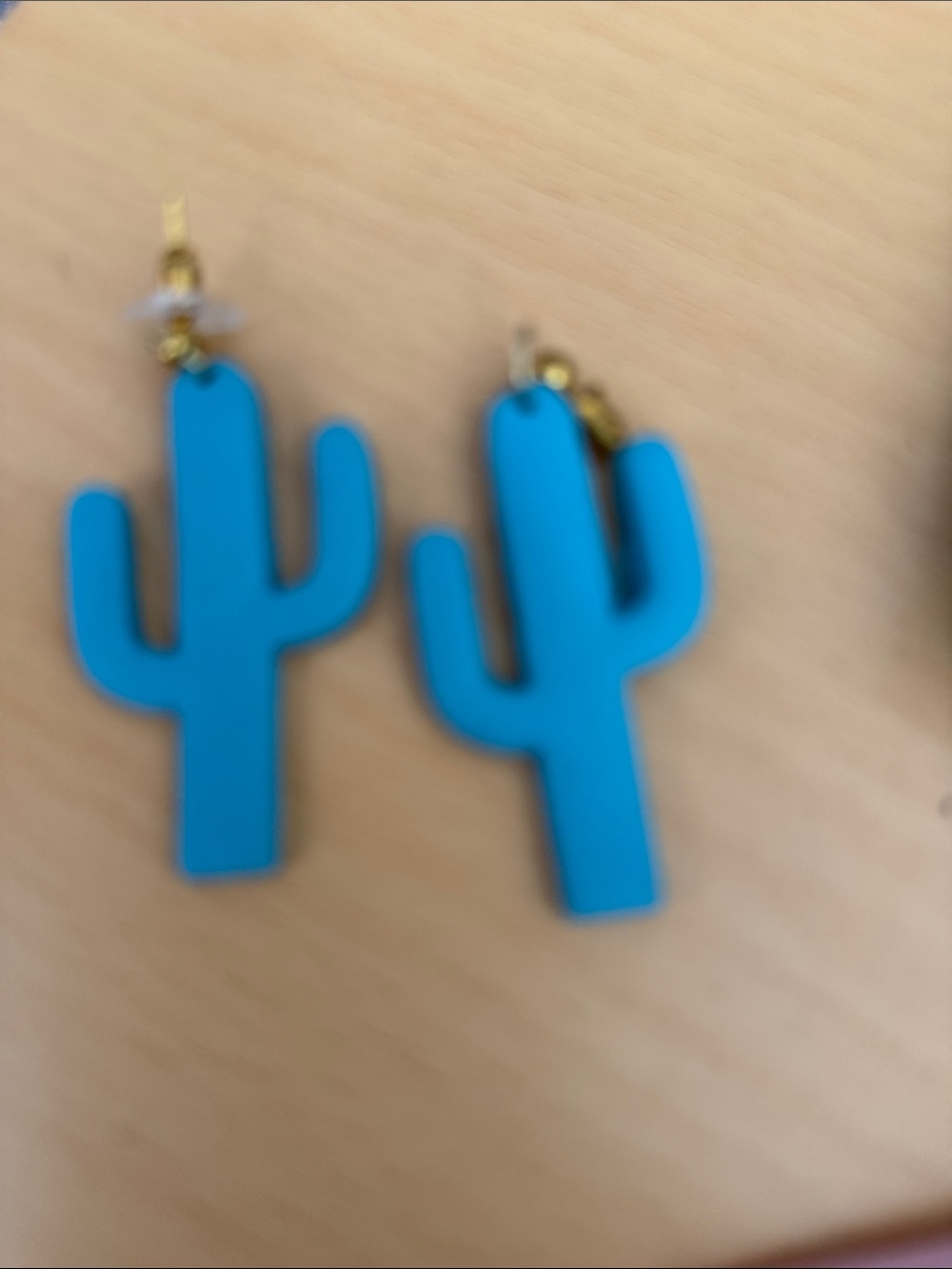 Blue Cactus Earrings - Unbranded